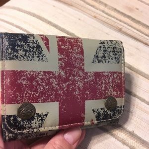 Union Jack distressed trifold wallet - pleather